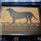 A28. Framed Labrador Inn print.